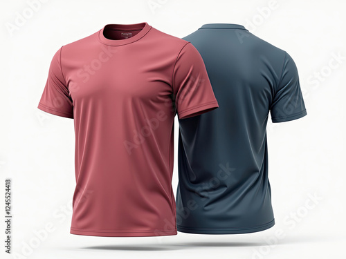 Wallpaper Mural Front and back view colored photo of o neck T-shirt mock up Torontodigital.ca