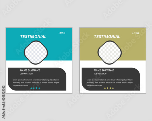 Creative testimonials ,Vector templates, client testimonial design,Clients review, customer feedback, social media post. Modern clean clients testimonial or client feedback review design with organic 