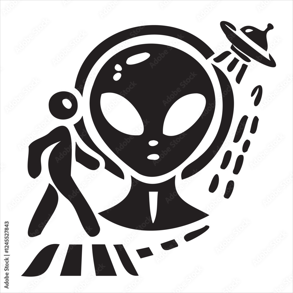 A playful alien icon with a modern and minimalistic design, featuring a unique extraterrestrial face. Perfect for sci-fi themes, gaming, technology projects, and creative branding. A playful alien icon with a modern and minimalistic design, featuring a unique extraterrestrial face. Perfect for sci-fi themes, gaming, technology projects, and creative branding.