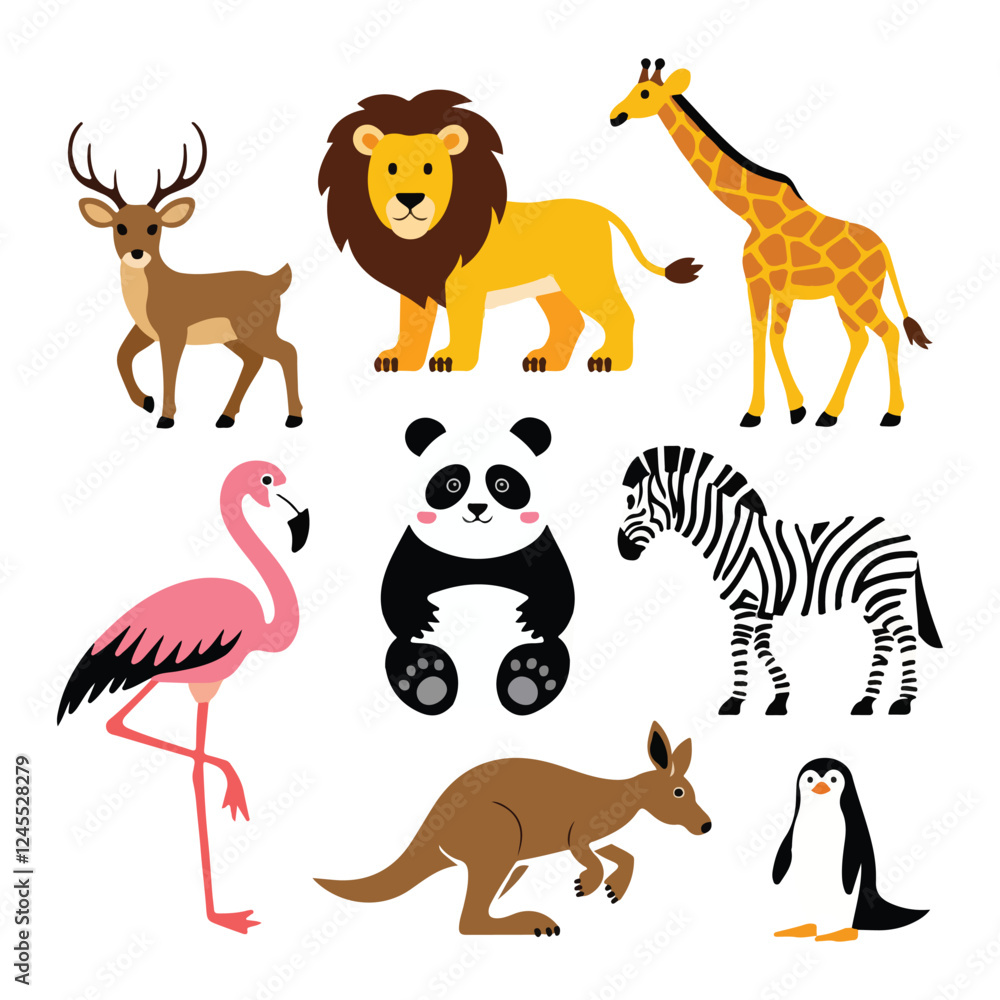 Obraz premium Animal And Wildlife Set Silhouettes Illustration