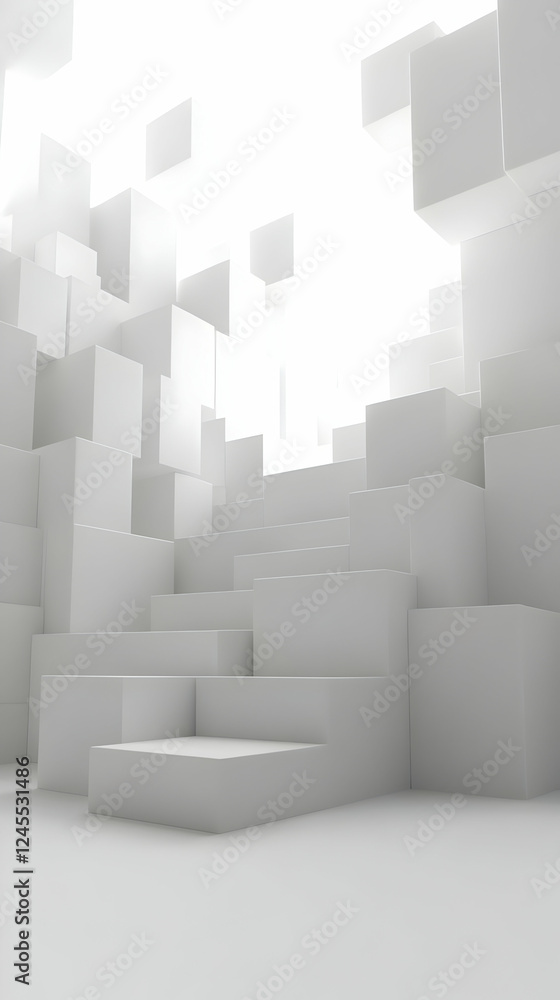 White Cubic 3D Illustration White Cubic 3D Illustration