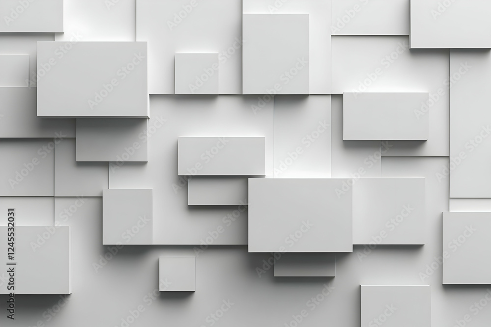 Abstract 3D White Cubes Background Abstract 3D White Cubes Background