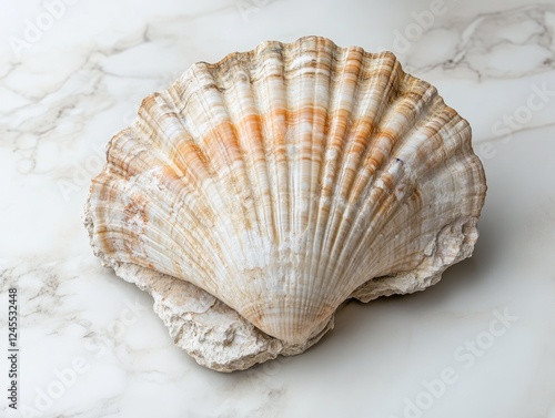 Elegant Seashell with Intricate Detail on Marble Surface for Nature Lovers