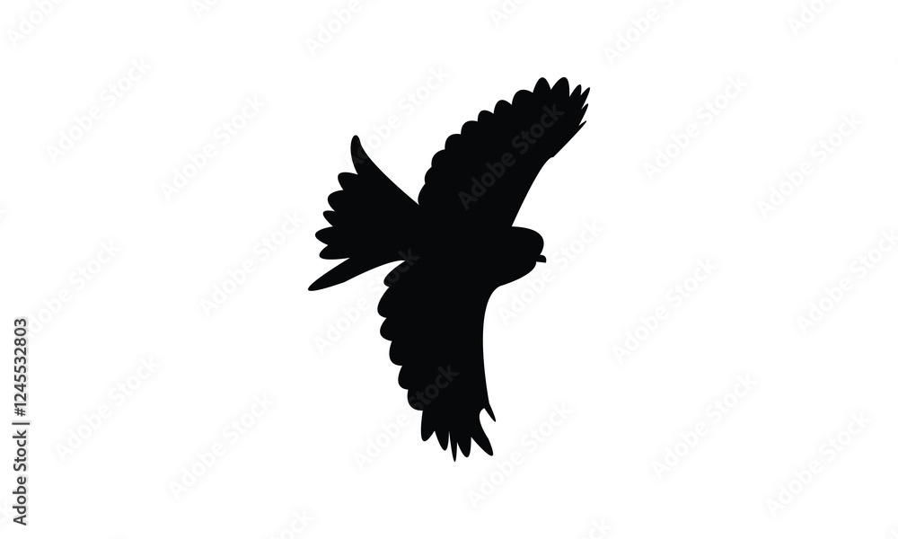 Obraz premium Flying African Blue Tit bird Silhouette Design And Vector Illustration. 