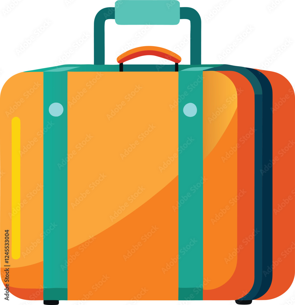 Cute Summer icon On A Trasparent Base - Suitcase