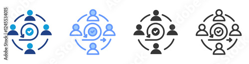 Agile team icon set multiple style collection