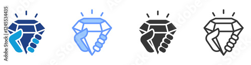 Value proposition icon set multiple style collection