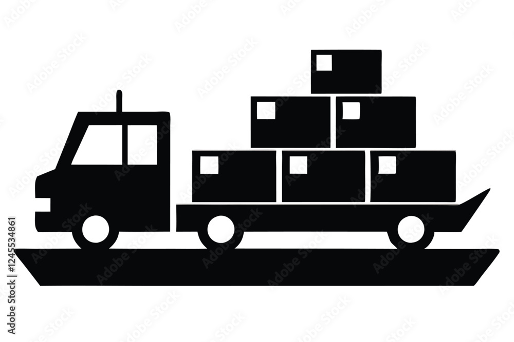 silhouette vector
illustration of A Bulk Shipping icon on white background silhouette vector
illustration of A Bulk Shipping icon on white background