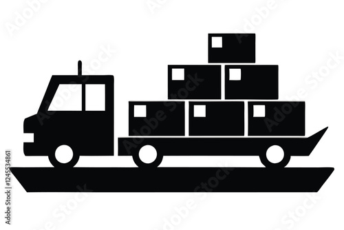 silhouette vector
illustration of A Bulk Shipping icon on white background