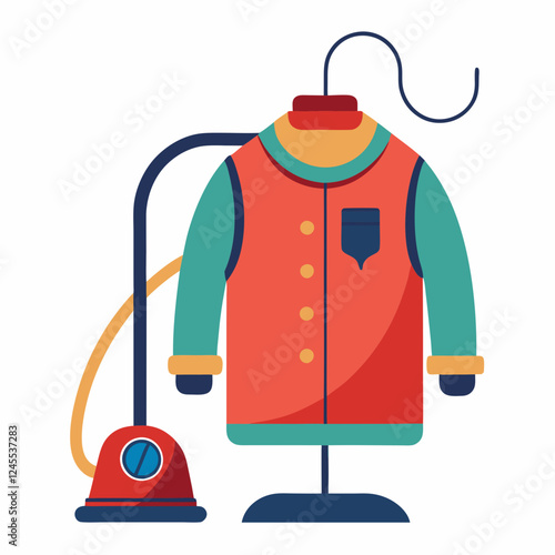 Clothes Steamer for freshening garments on a colorful background