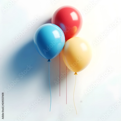 3D Balloon Isolated on White Background 11