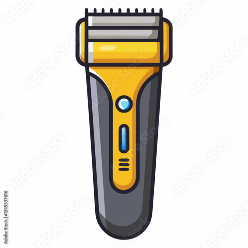 Electric Shaver icon in yellow and black design