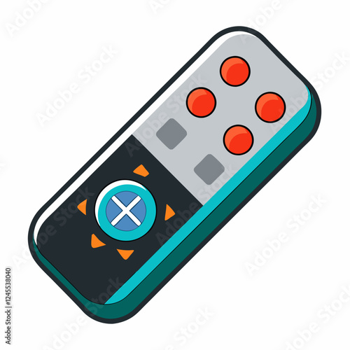 Remote Control icon with colorful buttons on white background