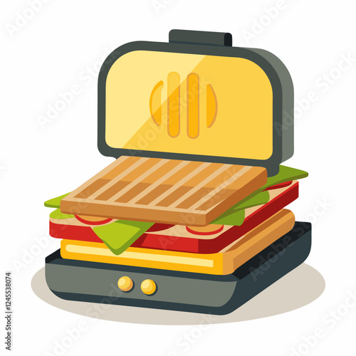 Sandwich Maker in action with fresh ingredients