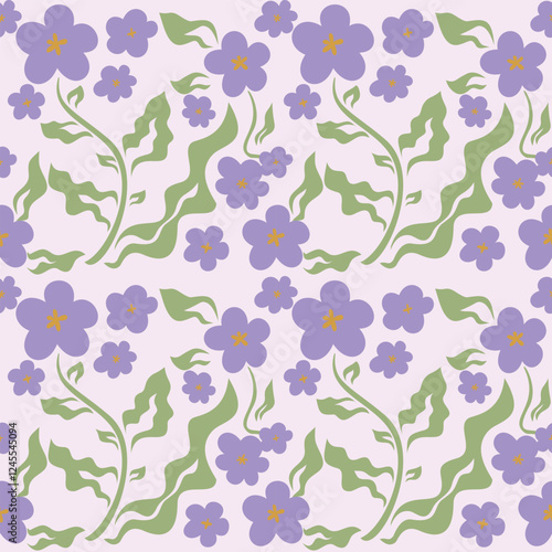 seamless pattern with pink flowers