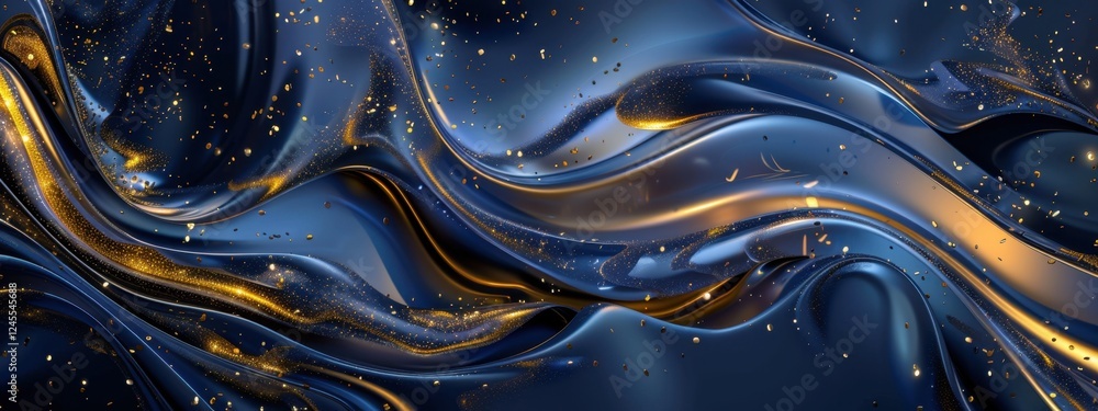 Abstract Blue and Gold Liquid Swirls: A Luxurious Digital Art Background Abstract Blue and Gold Liquid Swirls: A Luxurious Digital Art Background