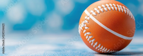 Close-up of a vibrant orange baseball. photo