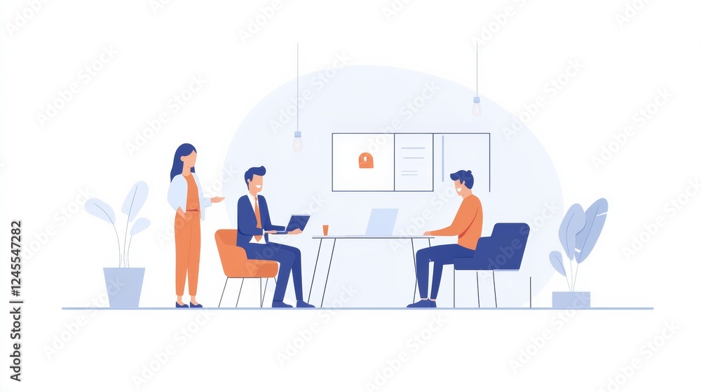 Fototapeta premium Employer, boss hiring candidate after successful job interview. Happy customer and lawyer, finishing consultation, meeting, shaking hands. Happy business men giving handshakes after negotiations