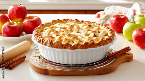  freshly baked apple pie photo