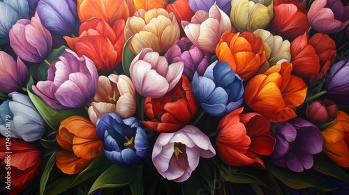 Wallpaper Mural A Vibrant Collection Of Colorful Tulips In Full Bloom Torontodigital.ca