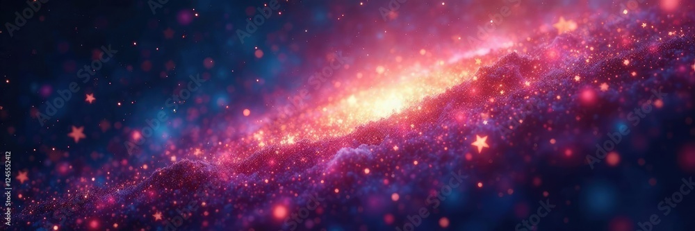 Fototapeta premium Galaxy of shimmering stars and sparkling dust, cosmic sparkle, stars, nebula