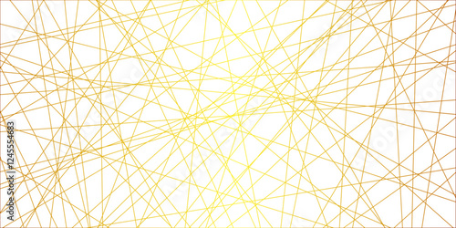 Abstract luxury gold geometric random chaotic lines with many squares and triangles shape background. geometric random chaotic seamless line design with transparent background, vector illustration.