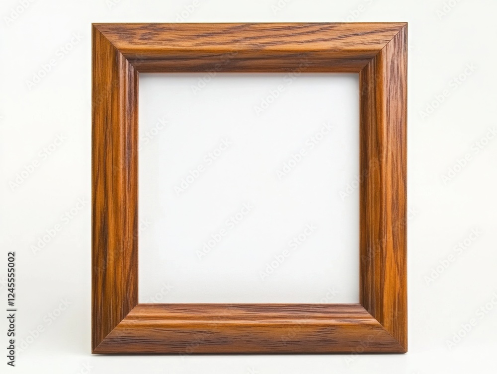 Brown Oak Wood Square Picture Frame on White for Mockup Brown Oak Wood Square Picture Frame on White for Mockup