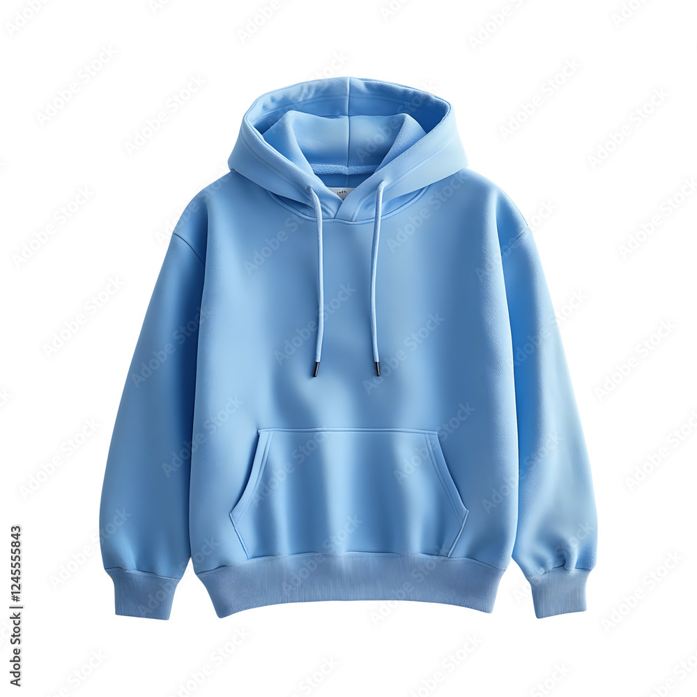 Cozy Fleece Hoodie in Light Blue Isolated on Transparent Background Cozy Fleece Hoodie in Light Blue Isolated on Transparent Background