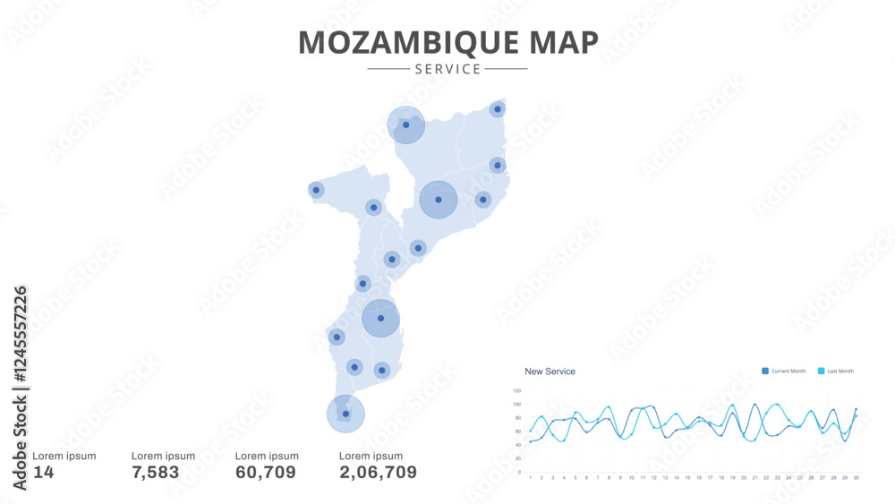 Service centers are highlighted within the of Mozambique Infographic map. Business Infographic Map of Mozambique. Vector Map of a Mozambique map. Easy to edit Service centers are highlighted within the of Mozambique Infographic map. Business Infographic Map of Mozambique. Vector Map of a Mozambique map. Easy to edit