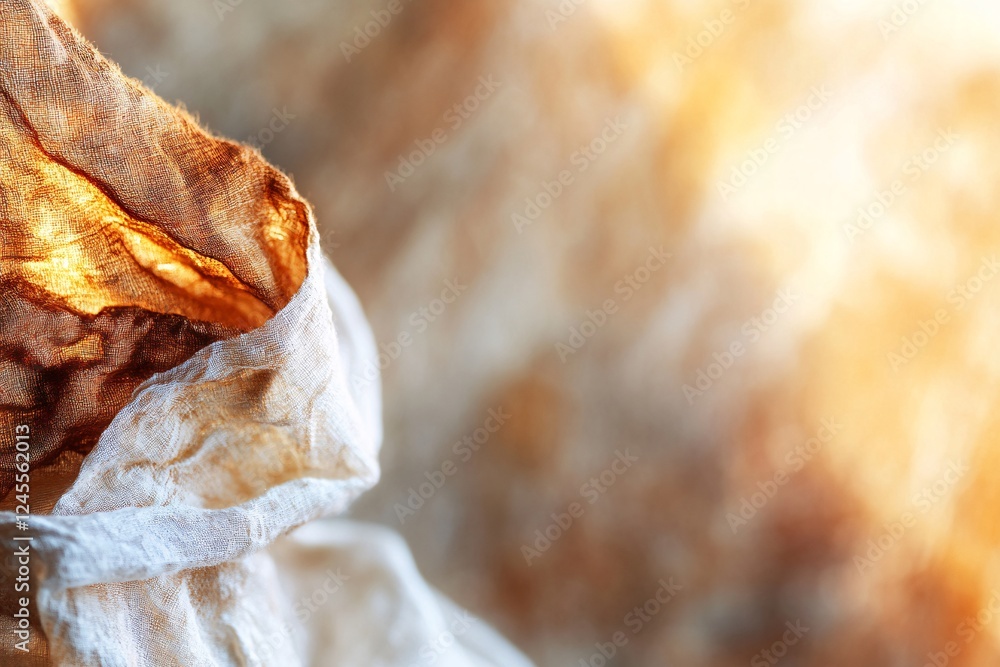 Draped Fabric in Warm Light Shows Texture and Color Draped Fabric in Warm Light Shows Texture and Color