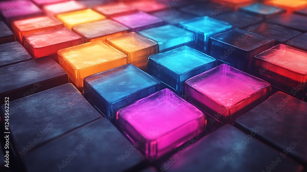 Colorful Glass Cubes Abstract Pattern Design Colorful Glass Cubes Abstract Pattern Design