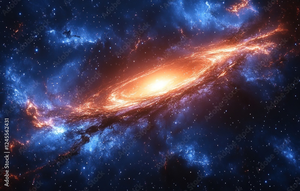 Galactic Radiance and Cosmic Wonders in a Spiral Galaxy with a Black Hole and Starlight Galactic Radiance and Cosmic Wonders in a Spiral Galaxy with a Black Hole and Starlight