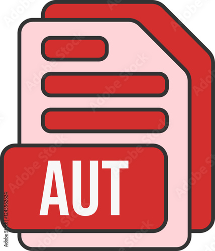 AUT File Format Icon Lineal Color