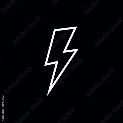 Bold Lightning Bolt Icon – Striking Electric Power Symbol for Branding & Design