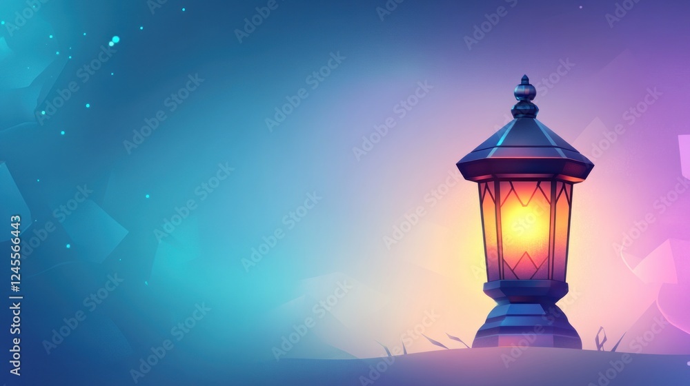 Ornate Ramadan Lantern with Mystical Glow Ornate Ramadan Lantern with Mystical Glow