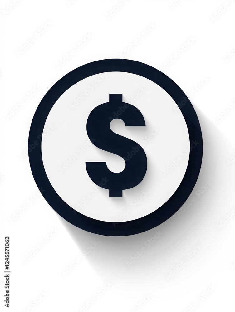 Dollar Sign Icon Isolated on White Background, US Currency Symbol for Finance and Business Dollar Sign Icon Isolated on White Background, US Currency Symbol for Finance and Business