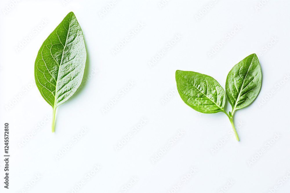 Fresh basil isolated on white background, Selective focus green herbal leaf on white, Mixed bunch of vegetable leaf.