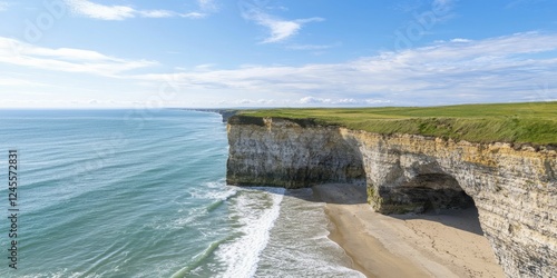 Road trip along coastal cliffs featuring meditation breaks on sandy beaches, capturing waves crashing and peaceful moments in nature.