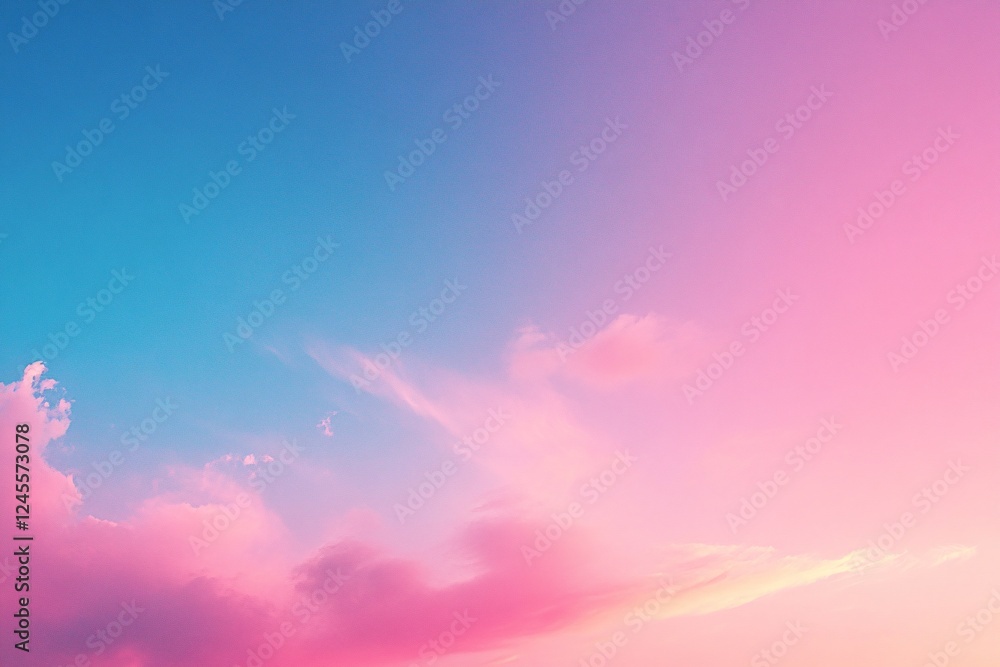 Fototapeta premium Pink and Blue Sky Cloudscape at Sunset