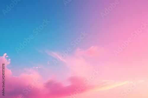 Pink and Blue Sky Cloudscape at Sunset