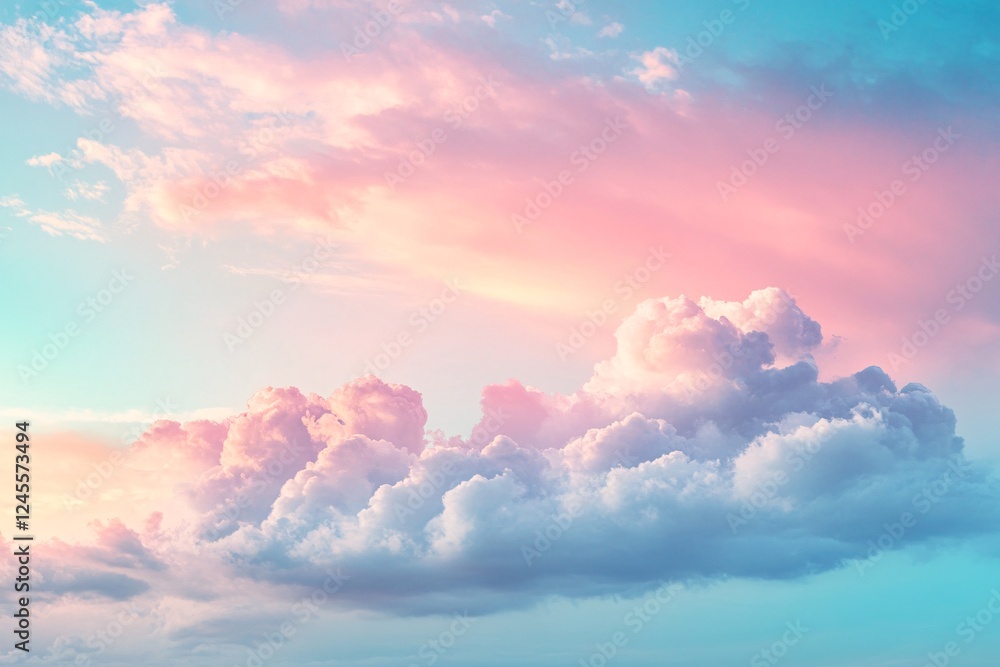 Pastel Cloudscape At Sunset Soft Hues Of Pink And Blue Pastel Cloudscape At Sunset Soft Hues Of Pink And Blue