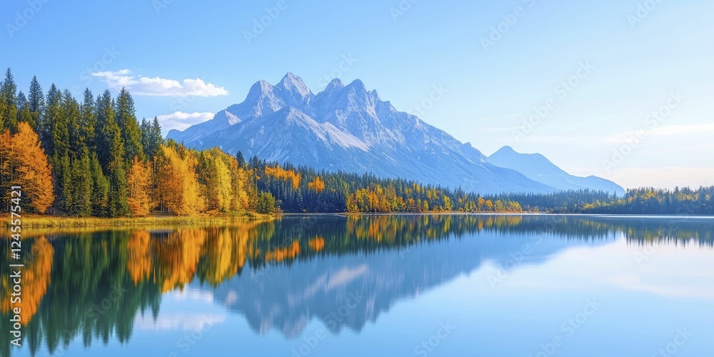 Obraz premium Mindful travel practices fostering connection with nature through peaceful vistas, colorful leaves, and soothing reflections on water.
