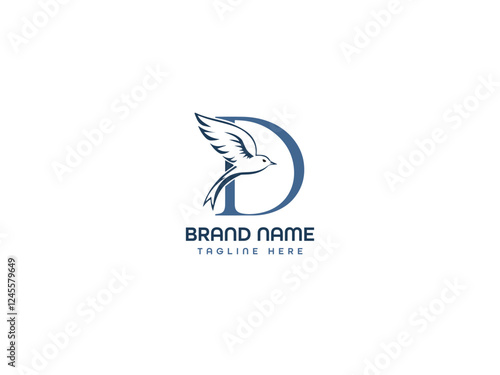 D letter bird logo