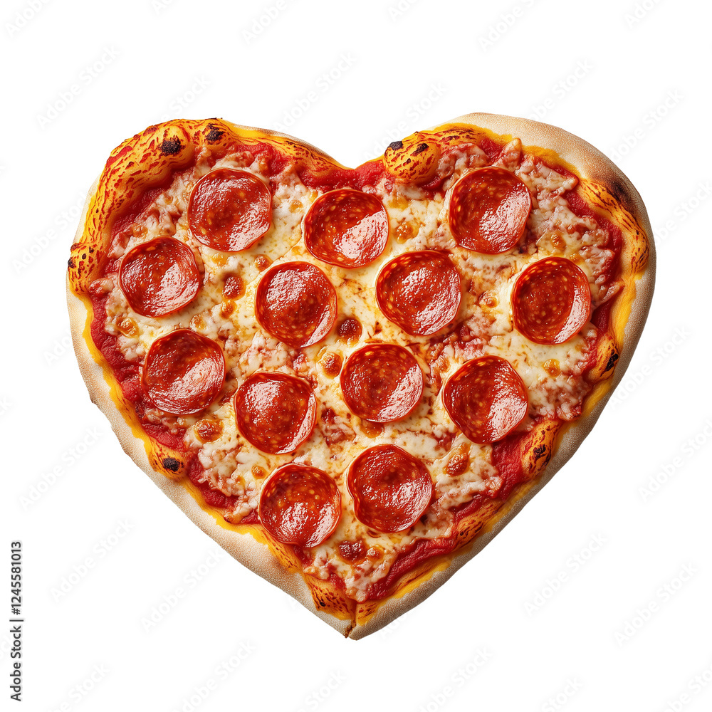 © tarek - Heart-shaped pizza with pepperoni, Isolated on Transparent Background © tarek - Heart-shaped pizza with pepperoni, Isolated on Transparent Background