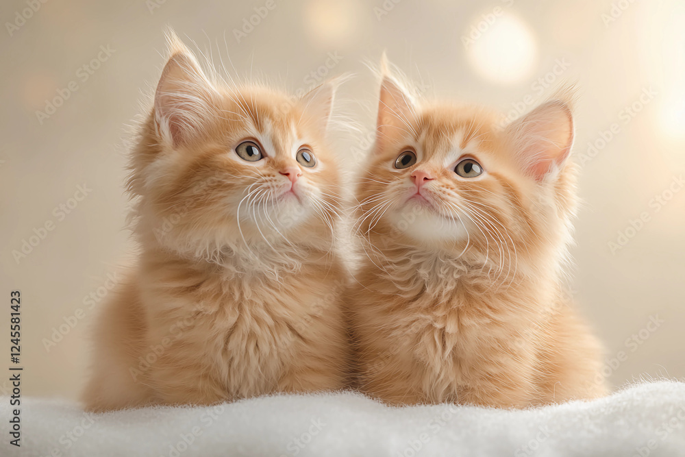 Two Short-Legged Kittens Sitting Together with Their Owner, Creating a Peaceful and Heartwarming Atmosphere in a Cozy Environment Two Short-Legged Kittens Sitting Together with Their Owner, Creating a Peaceful and Heartwarming Atmosphere in a Cozy Environment