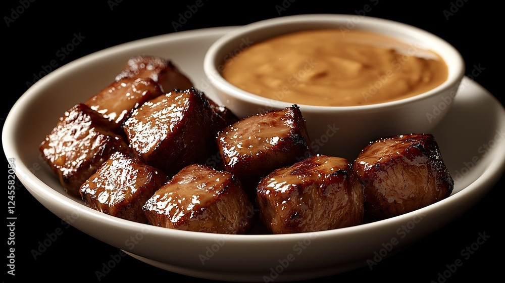 Grilled beef cubes with peanut sauce Grilled beef cubes with peanut sauce
