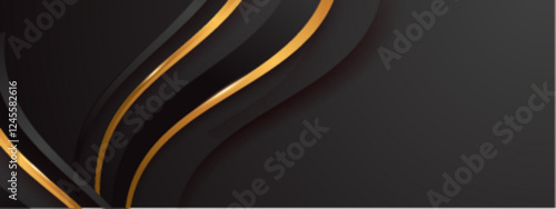 modern abstract background in elegant black and gold style , perfect for website designs, business presentations, and creative projects