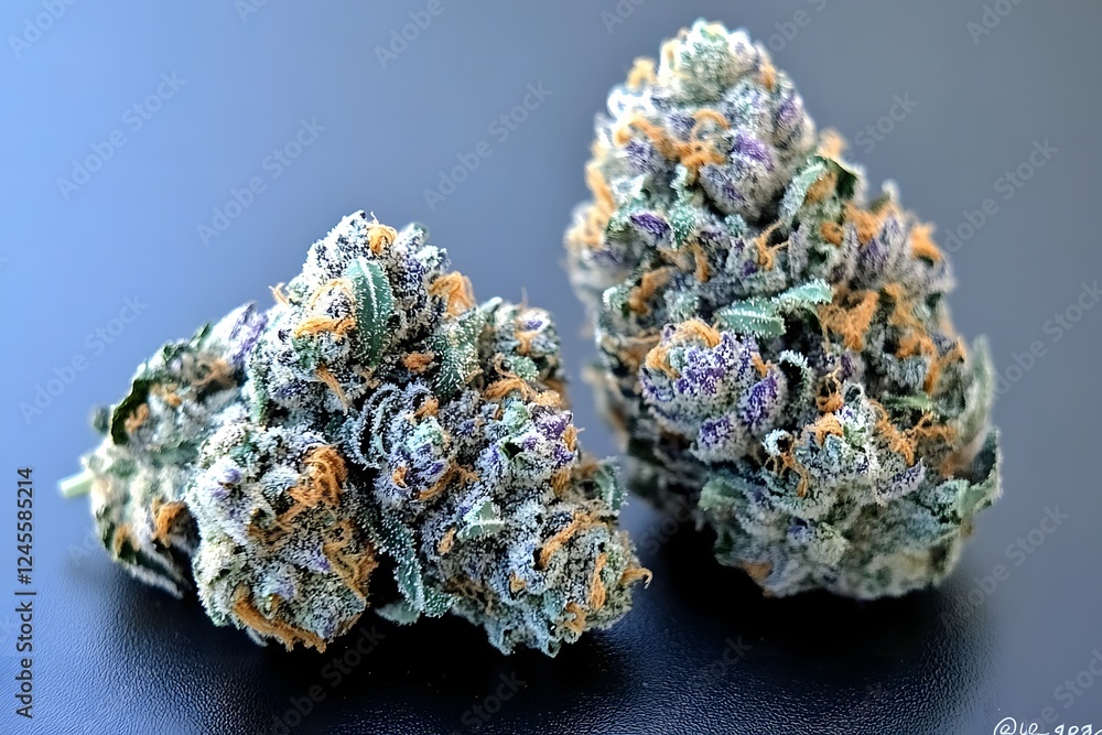 Hochwertige Cannabis-Knospen mit violetten Akzenten – Edle Marihuana-Blüten in Nahaufnahme
Hochwertige Cannabis-Knospen mit violetten Akzenten – Edle Marihuana-Blüten in Nahaufnahme
