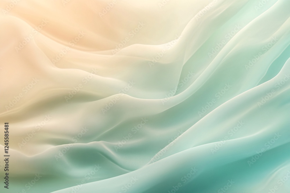 Fototapeta premium Soft pastel fabric drapes gently in waves