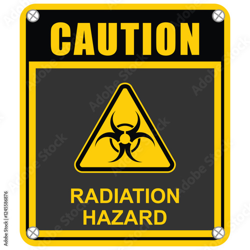 Caution, radiation hazard, sign vector